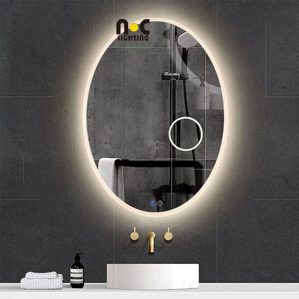 Eliliptical Smart LED mirror light with touch switch bathroom mirror