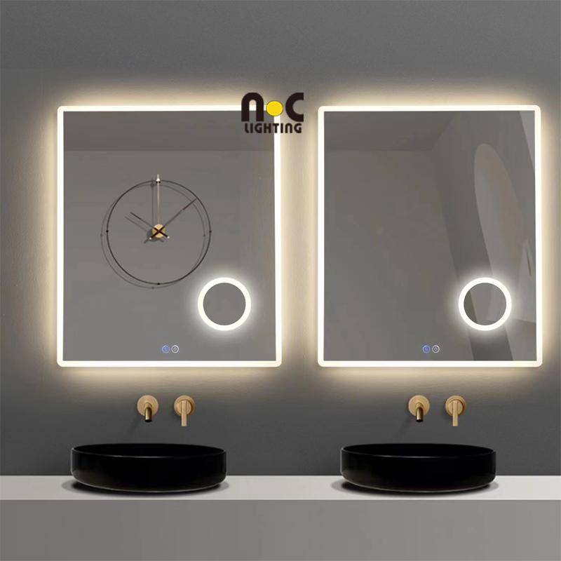 Switch Touch Smart Mirror Wall Mounted Bathroom Mirrors with LED Light