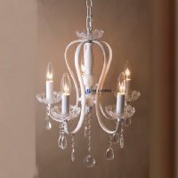 Crystal chandelier 5 lamps with E12 E14 European style American style crystal pendant light white chandelier MS-P415-WH