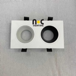 NCP-9023-2S-WH+B 2 heads black and white color round square lighting fixture gu10 led module mr16 spot light frame