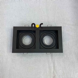 NCR-9026-2S-B 2 heads black and white color round square lighting fixture gu10 led module mr16 spot light frame