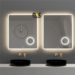 Switch Touch Smart Mirror Wall Mounted Bathroom Mirrors with LED Light Sqaure NC34