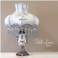 Vintage French Resin base Fabric shade Resin table lamps for luxury home hotel MS-TB014